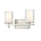 Z-Lite Grayson Vanity, 2-Light, 16 In.W x 5.75 In.L x 8.5 In.H, Brushed Nickel/Clear + Etched Opal 1949-2V-BN - alternate 1